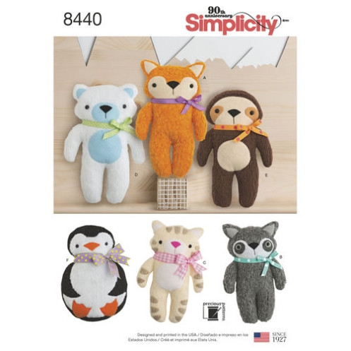 S8440 Tiere, Schnittmuster von Simplicity