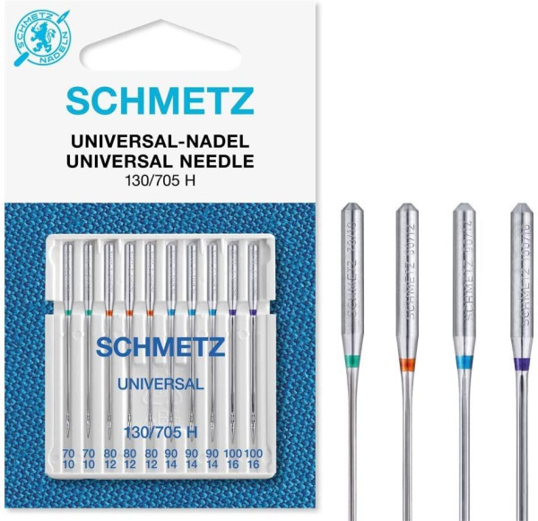 SCHMETZ Nähmaschinennadeln: 10 Universal-Nadeln, Nadeldicke 70/10-100/16, Nähset, 130/705 H