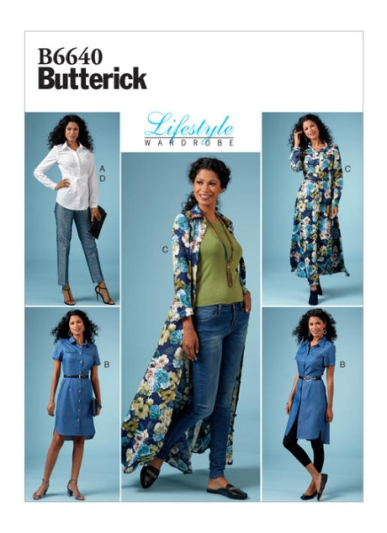 B6640 Damen Top Hose Kleid, Butterick