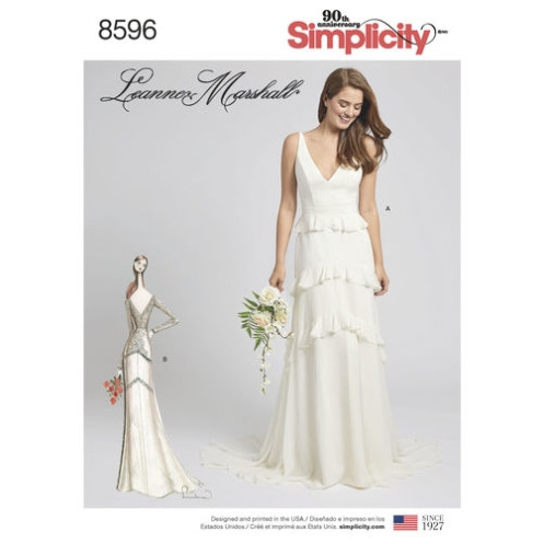 S8596 Damen Schleppe Kleidchen, Simplicity