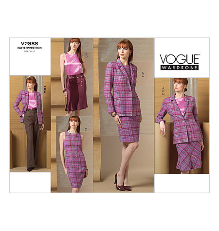 Vogue V2888 ' Jacket, Top, Kleid, Rock und Hose 2888 Schnittmust OFP