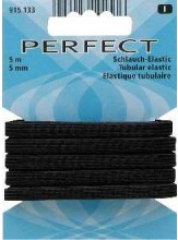 5m Schlauch-Elastic, Gummilitze, schwarz 5mm