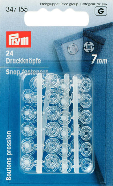 Annäh-Druckknöpfe KST 7 mm transparent