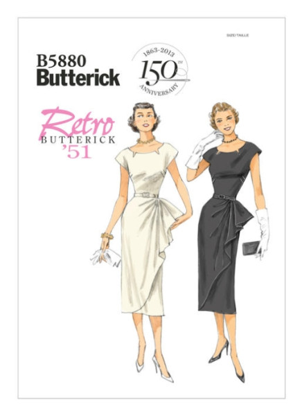 B5880 Damen Gürtel Kleid, Butterick