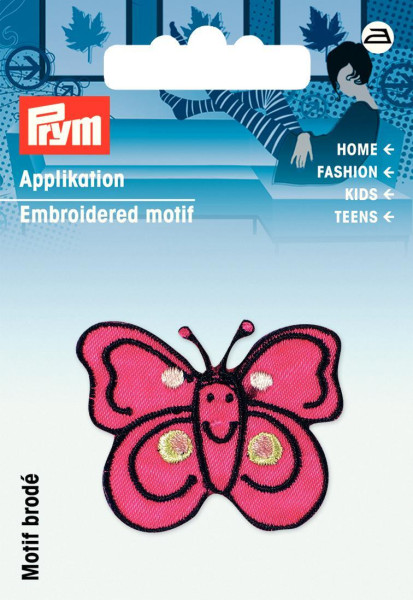 Applikation Schmetterling pink