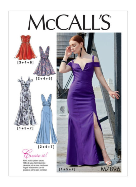 M7896 Damen Kleid, Schnittmuster von McCalls