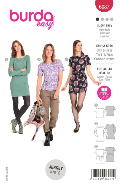 6087 Shirt, Schnittmuster von Burda