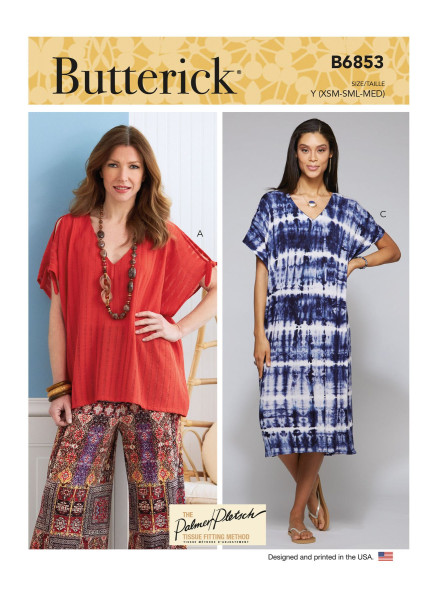 B6853 Damen Tunika Kleid Pullover, Butterick