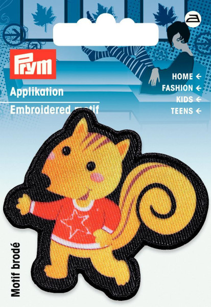 Applikation Eichhörnchen schwarz/braun