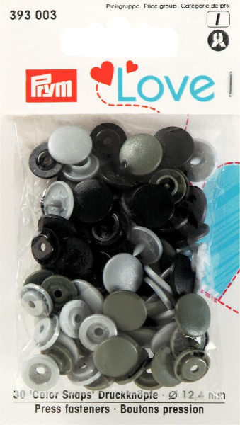 Prym Love Druckknopf Color KST 12,4mm grau