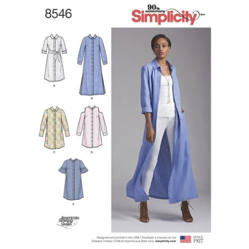 S8546 Damen Kleid Shirt, Simplicity
